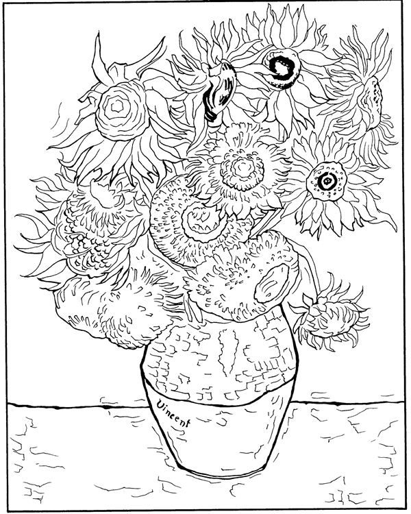 van gogh sunflowers drawing at getdrawings  free download