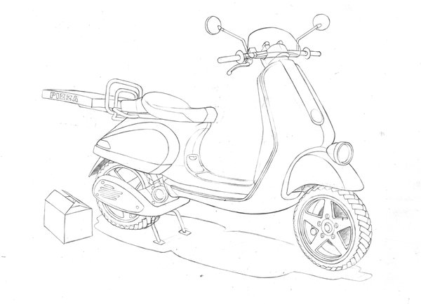 Vespa Drawing At Getdrawings Free Download