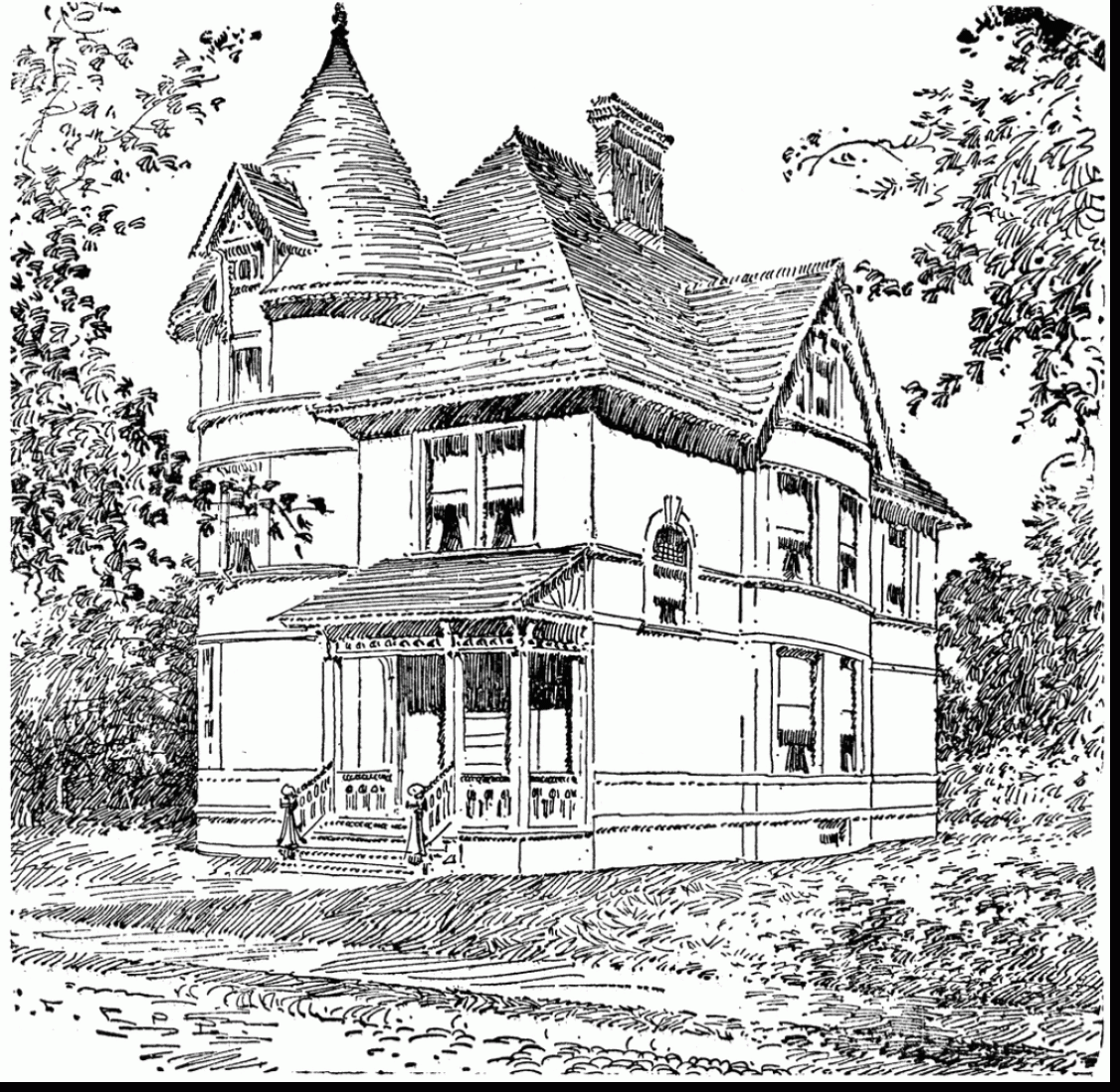 Victorian House Drawing at GetDrawings | Free download