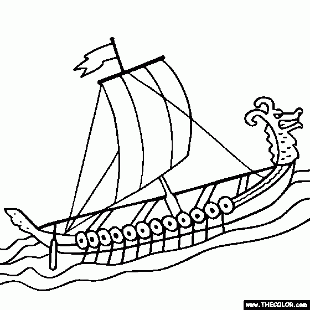 Корабль викингов рисунок