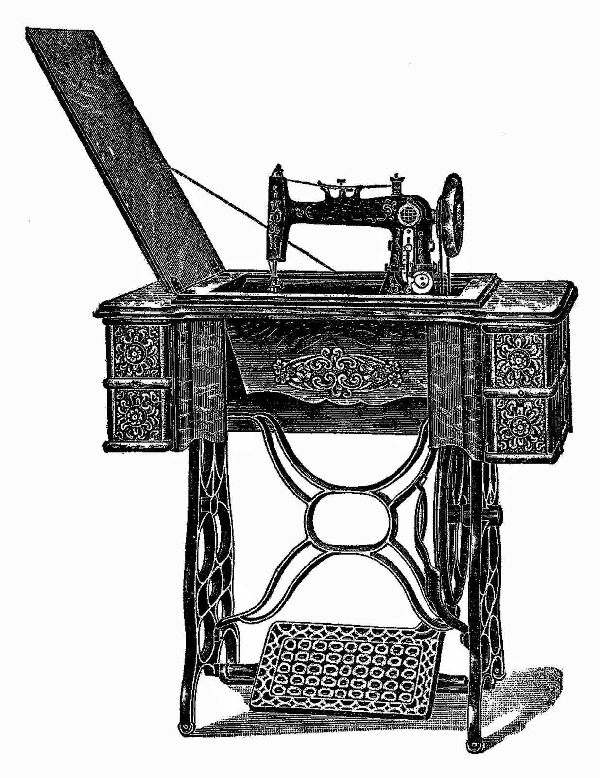 Vintage Sewing Machine Drawing at GetDrawings Free download