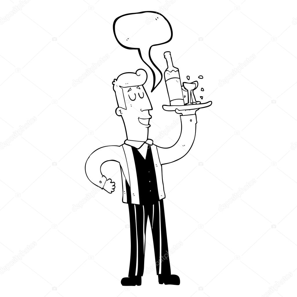 Waiter Drawing at GetDrawings | Free download