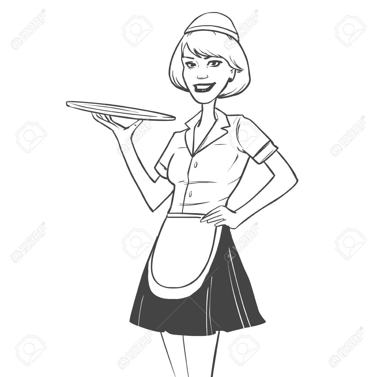 The best free Waitress drawing images. Download from 55 free drawings