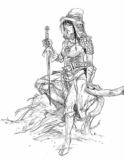 435x567 Warrior Princess Sketch By Lionelmarty.
