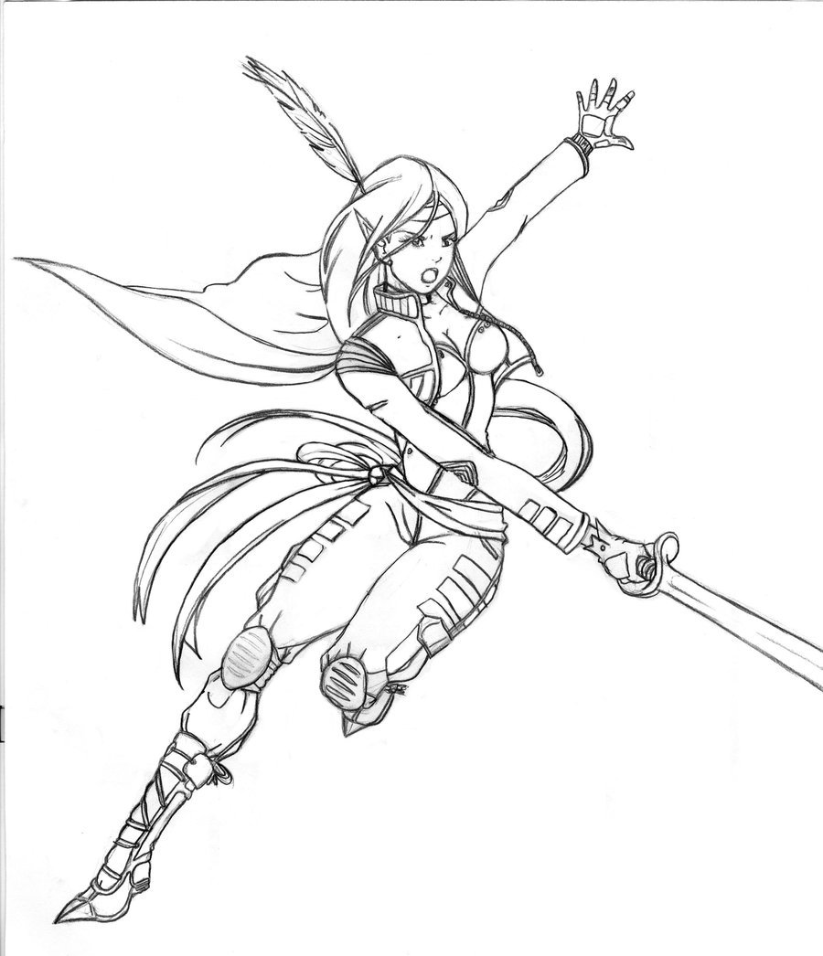 Warrior Girl Drawing At Getdrawings 