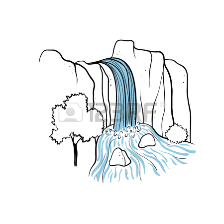 Waterfall Cartoon Drawing At Getdrawings 