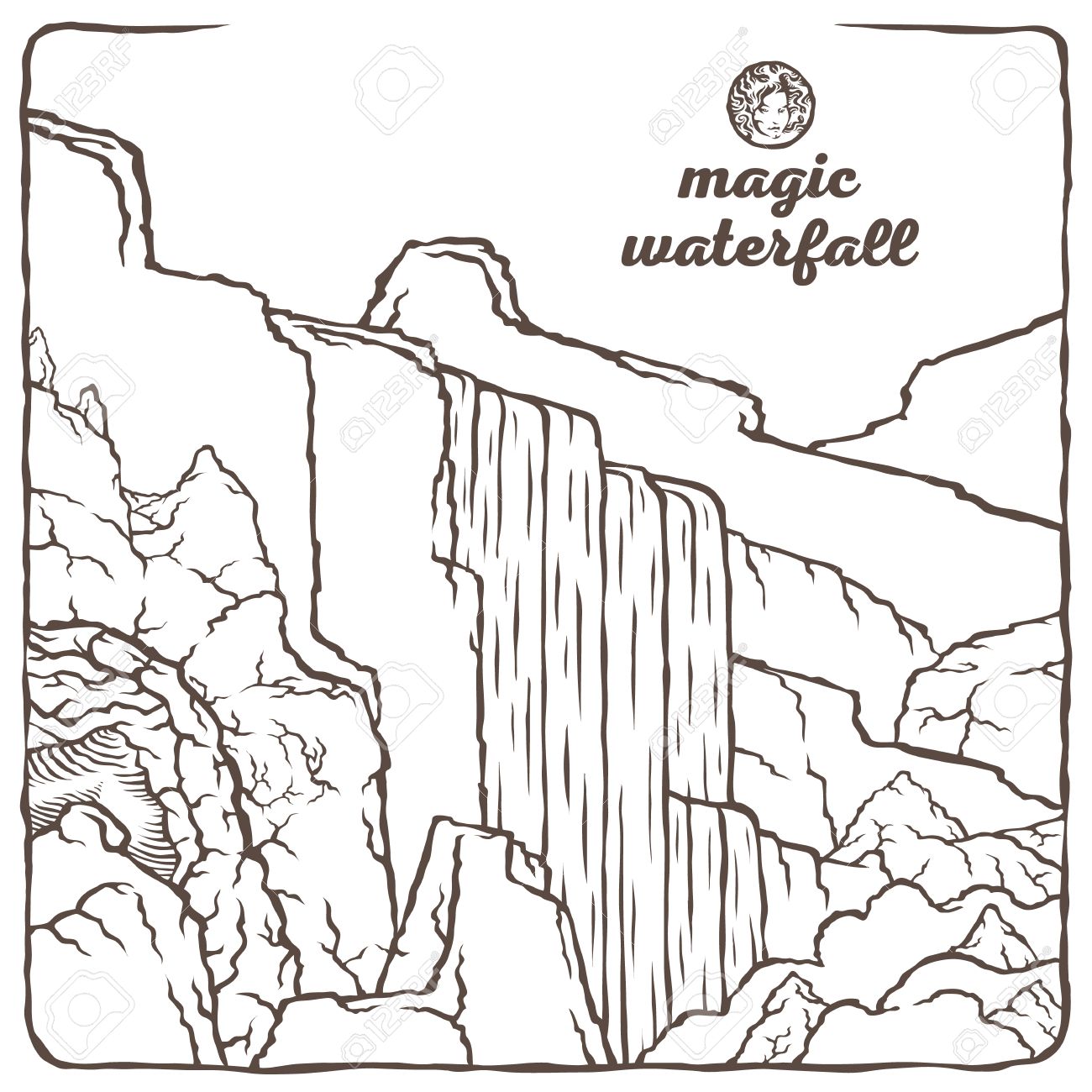 waterfall drawing reference