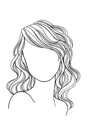 Wavy Hair Drawing at GetDrawings | Free download