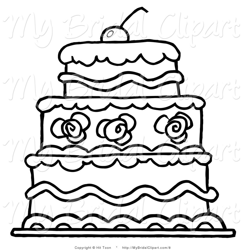 Wedding Cake Line Drawing at GetDrawings | Free download