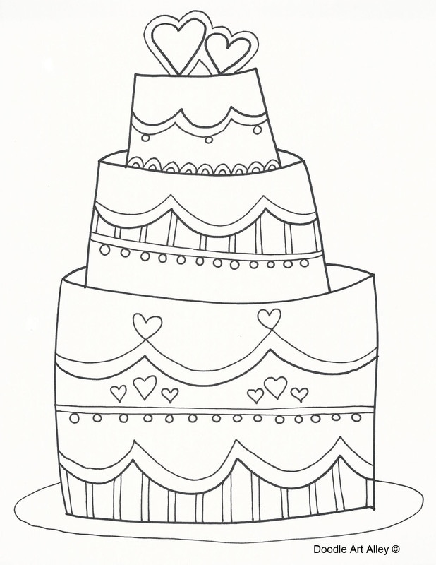 Wedding Cake Line Drawing at GetDrawings | Free download