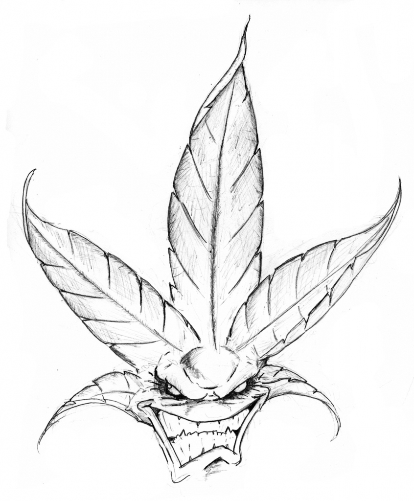 Weed Leaf Drawing Step By Step at GetDrawings Free download