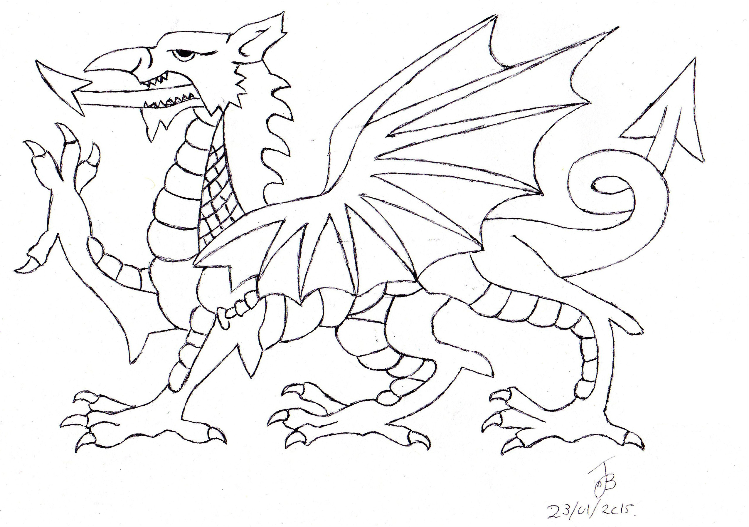 Welsh Dragon Drawing at GetDrawings | Free download