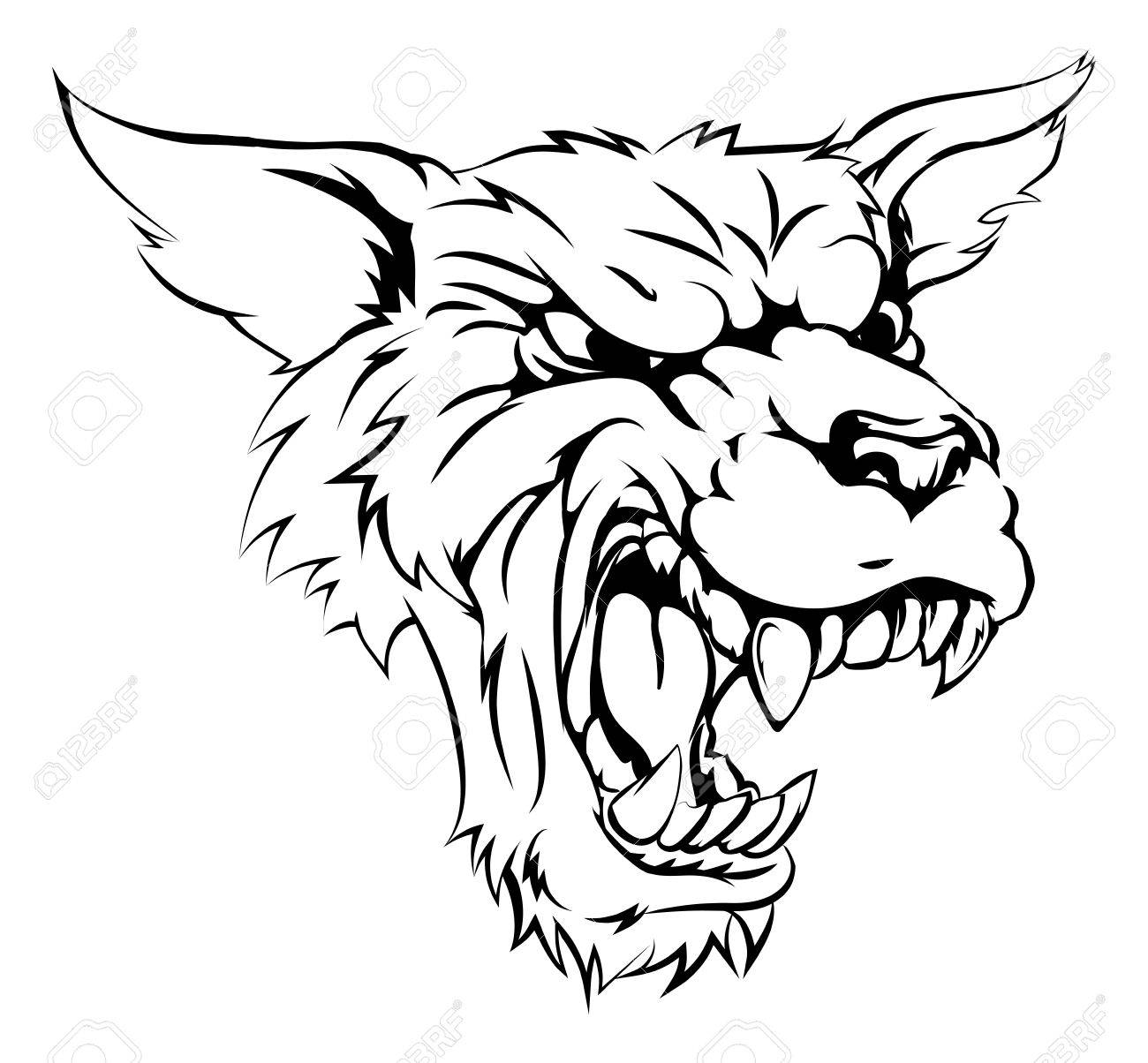 1300x1204 Mean Looking Werewolf Or Wolf Character Roaring And Snarling.