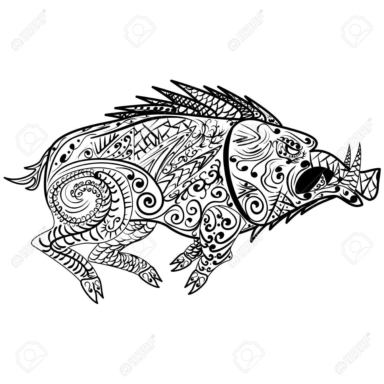 Wild Hog Drawing at GetDrawings | Free download