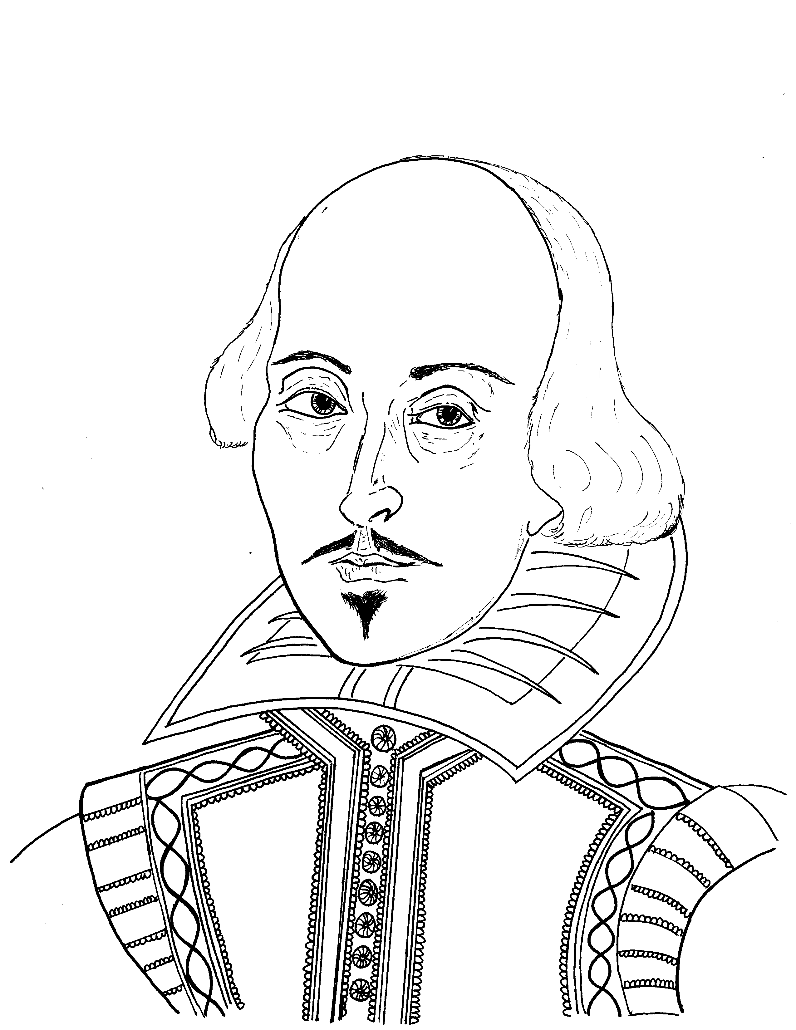 Уильям Шекспир раскраска