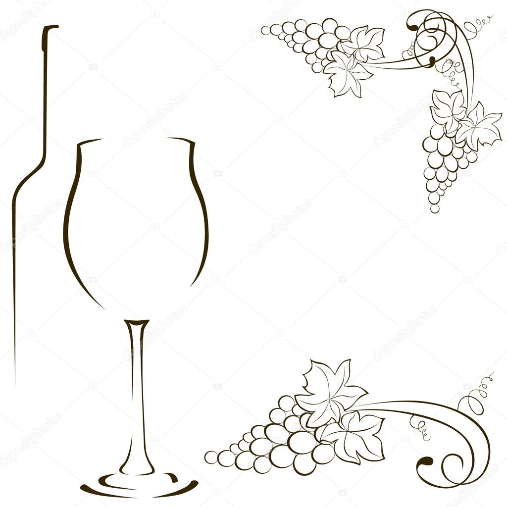 Трафареты для декора бокалов вина