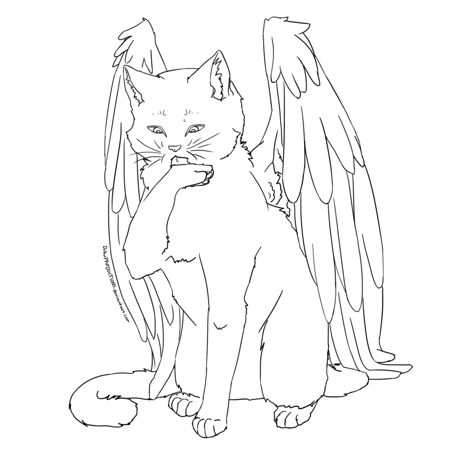 Winged Cat Drawing at GetDrawings Free download