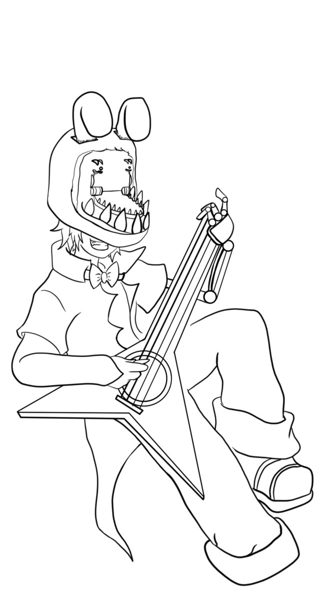 Bonnie Withered Drawing Getdrawings Sketch Coloring Page.
