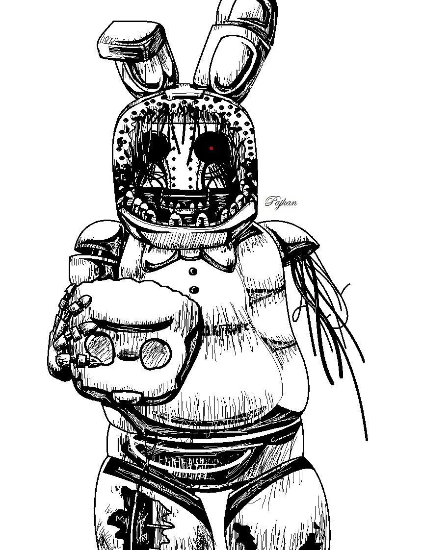 Withered Bonnie Pages Coloring Sketch Page Sketch Coloring Page.