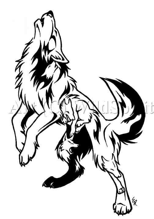 Simple Wolf Howling Drawing at GetDrawings | Free download