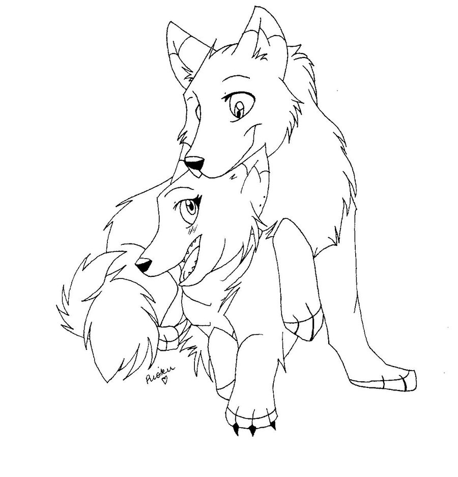 900x937 Wolf Couple Drawing Anime Wolves Wolves, Anime Wolf.