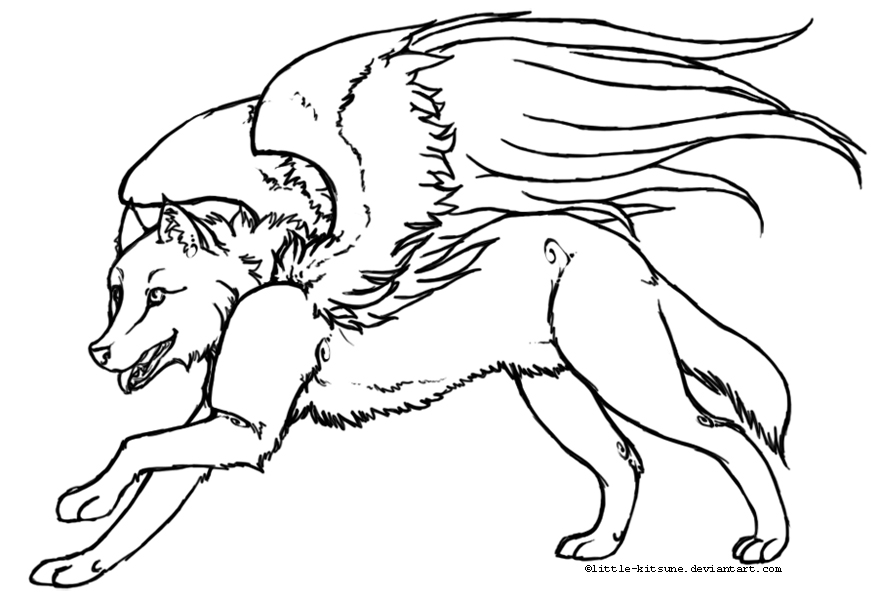 Featured image of post Wolf With Wings Outline