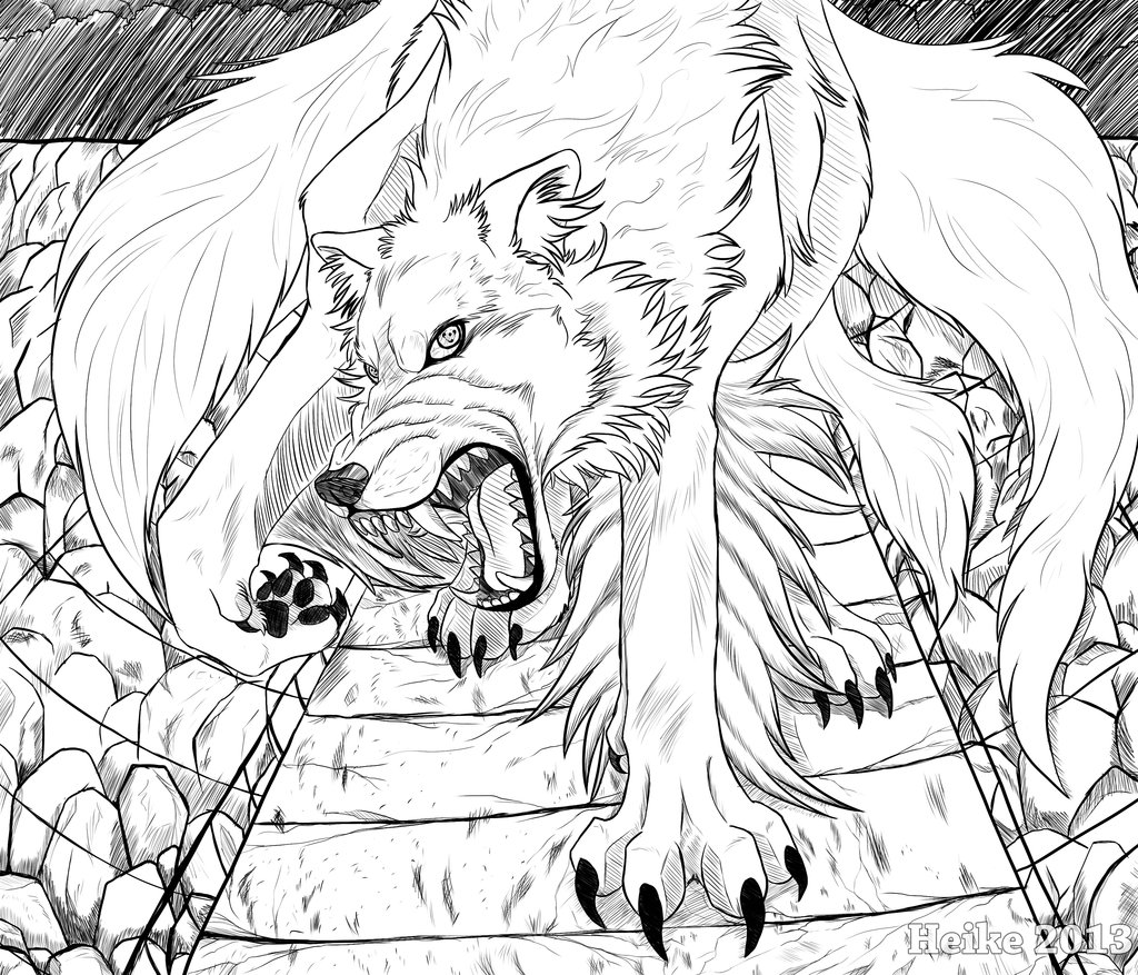 Demon Wolf Coloring Pages Coloring Pages