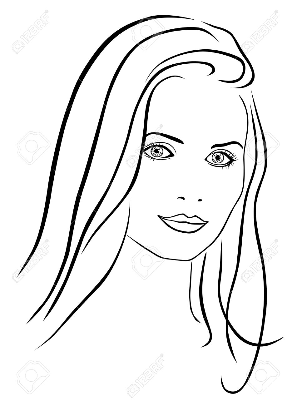 Woman Face Line Drawing at GetDrawings.com | Free for personal use
