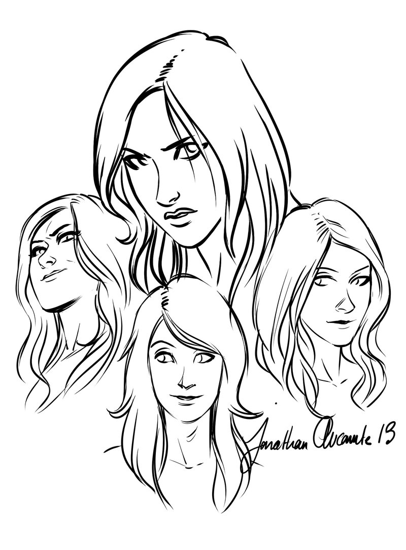 Woman Face Line Drawing at GetDrawings | Free download