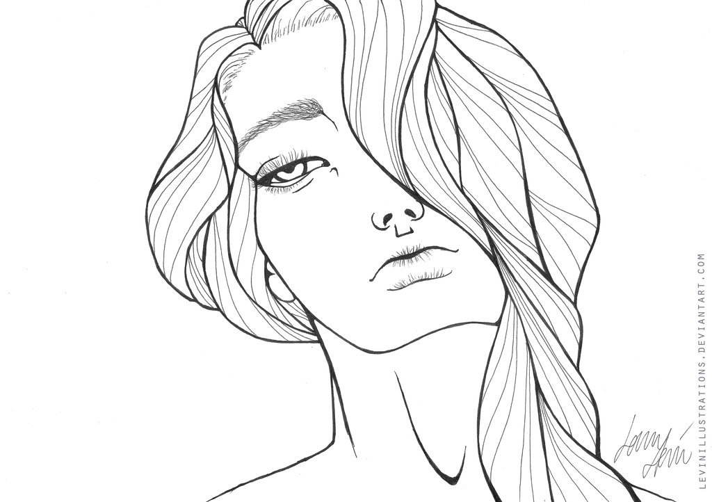 Woman Face Line Drawing at GetDrawings Free download