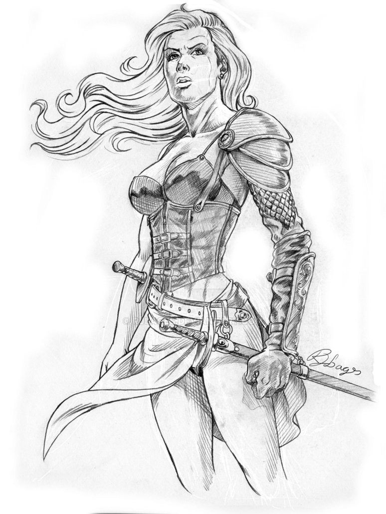 Woman Warrior Drawing at GetDrawings | Free download