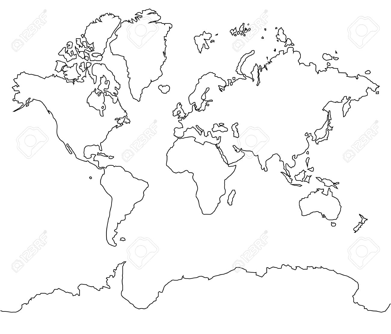 World Map Line Drawing at GetDrawings Free download