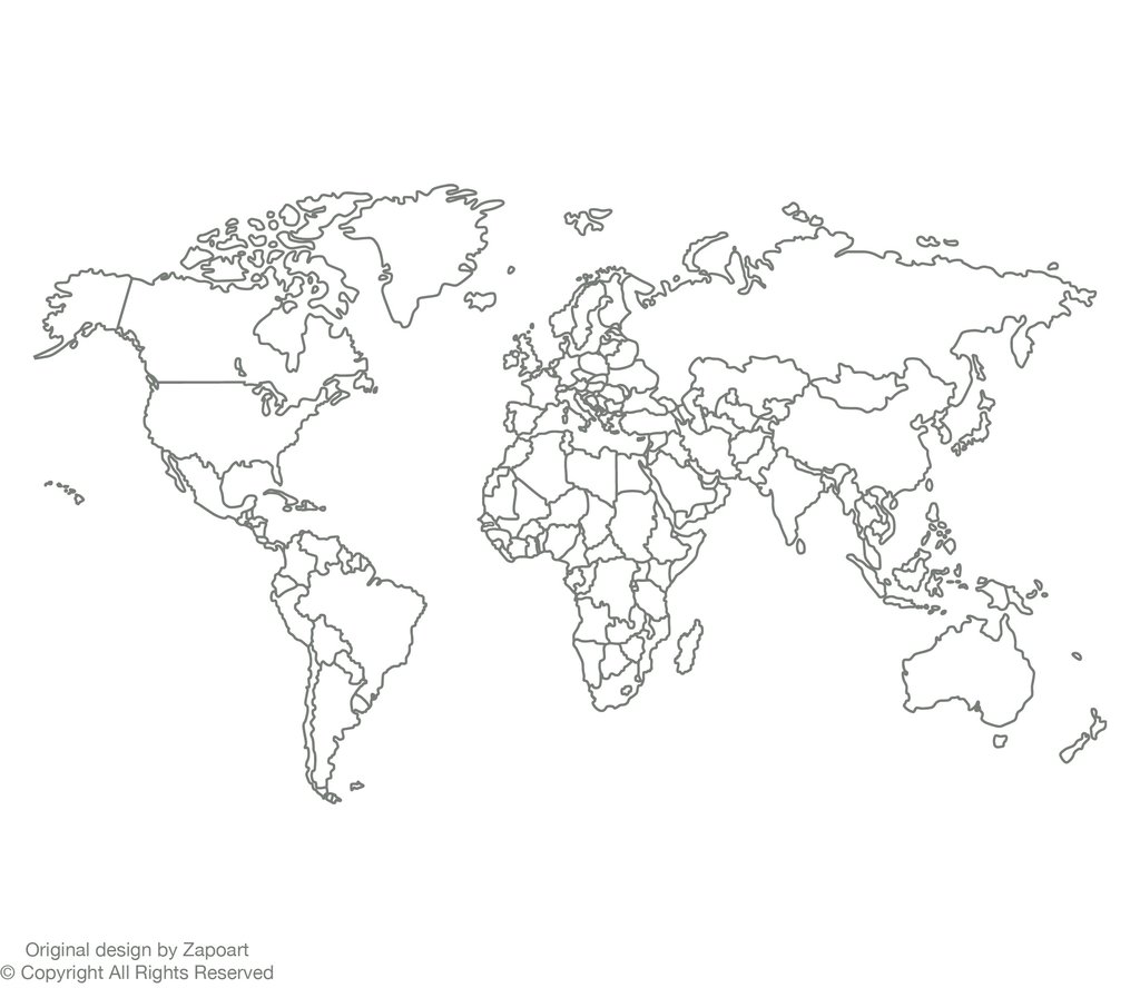 World Map Line Drawing at GetDrawings Free download