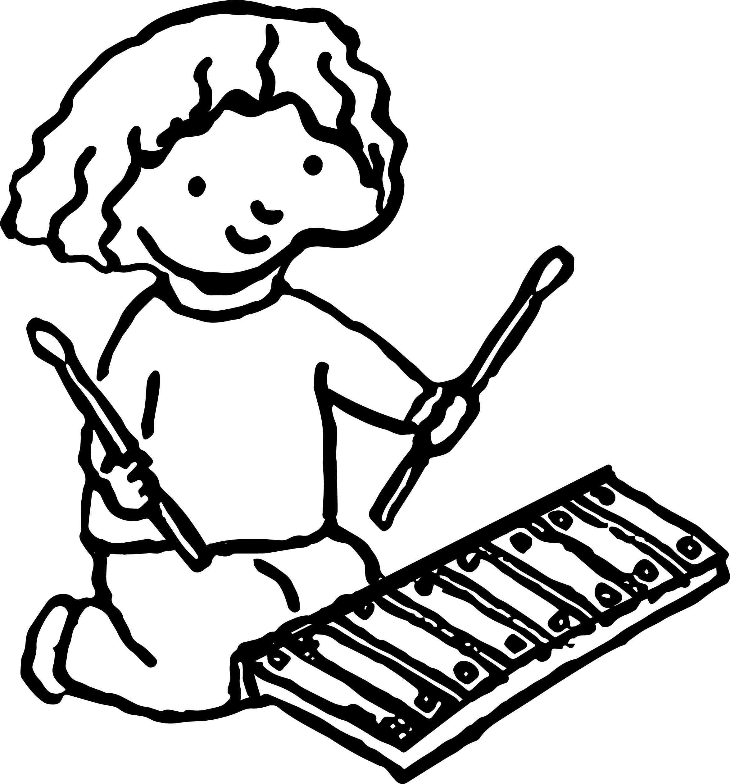 Xylophone Coloring Pages For Kids, Coloring 4 Kids Xylophone - Free