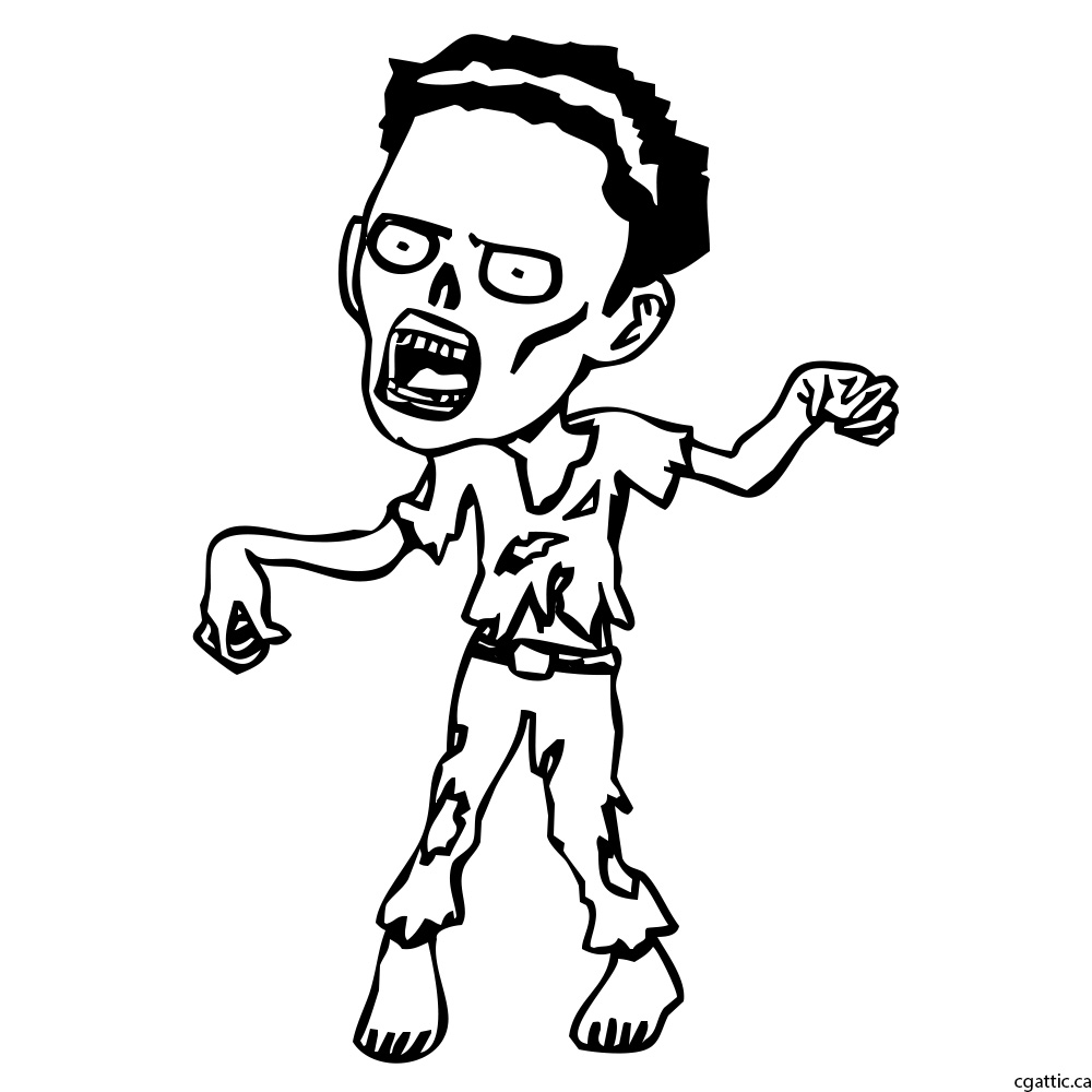 1000x1000 Zombie Cartoon Drawing In 4 Steps With Photoshop.