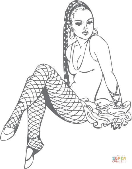 Sexy Coloring Pages - Zombie Pin Up Girl Drawing at GetDrawings.com | Free for ...