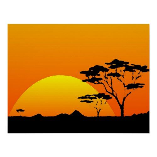 African Landscape Silhouette at GetDrawings | Free download