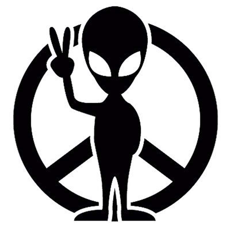 alien peace sign shirt