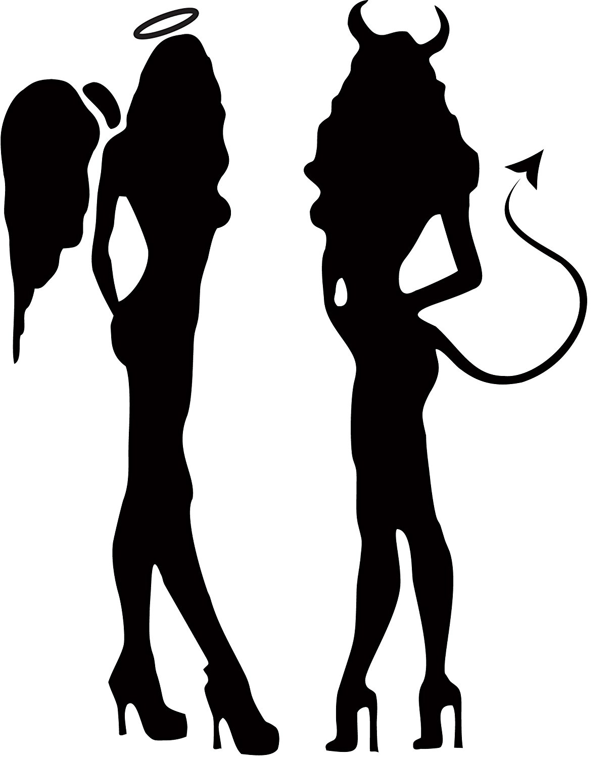 1215x1500 Silhouette Angel And Devil.