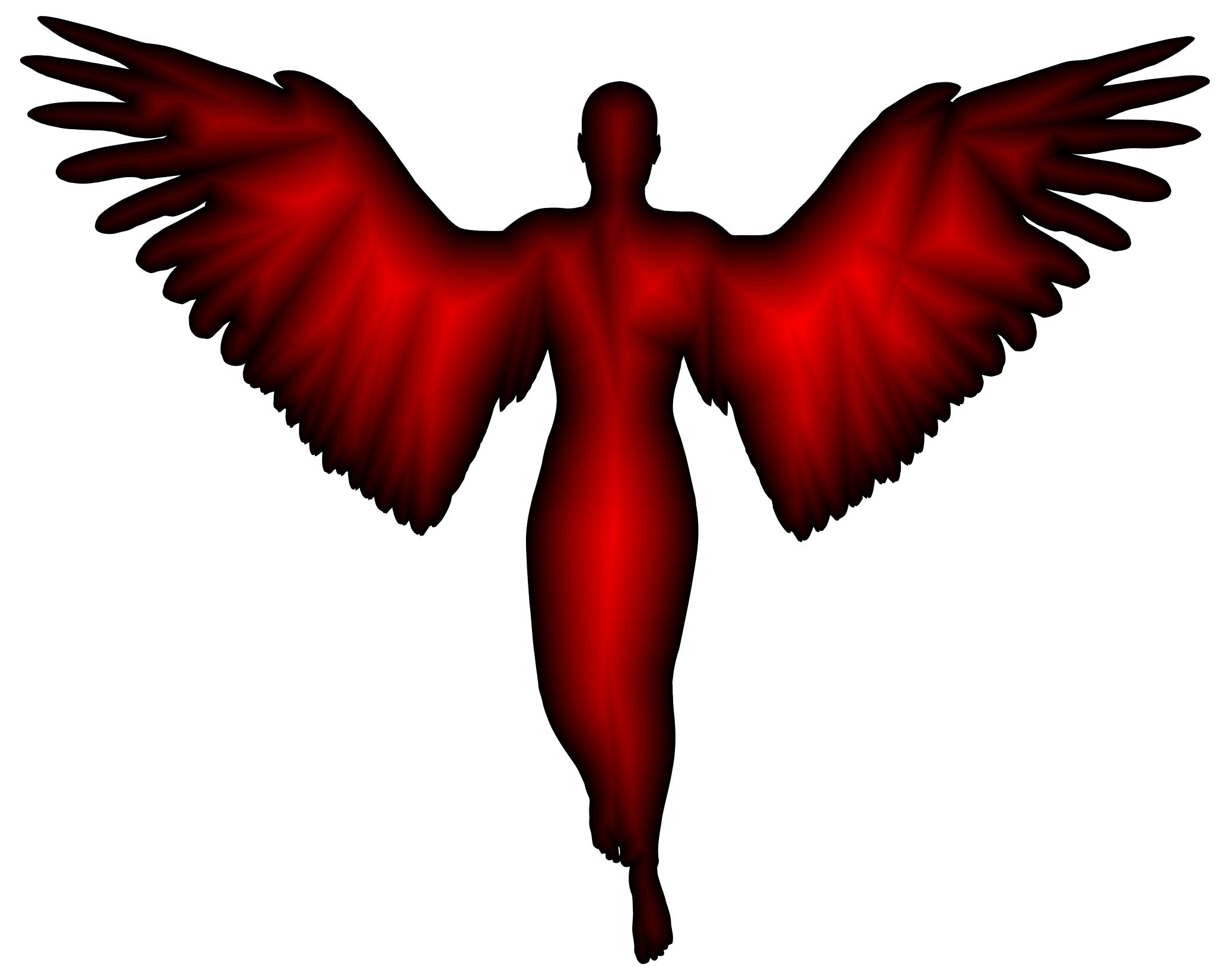 Силуэт дьявола с крыльями
