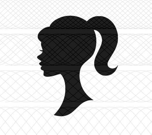 barbie head silhouette