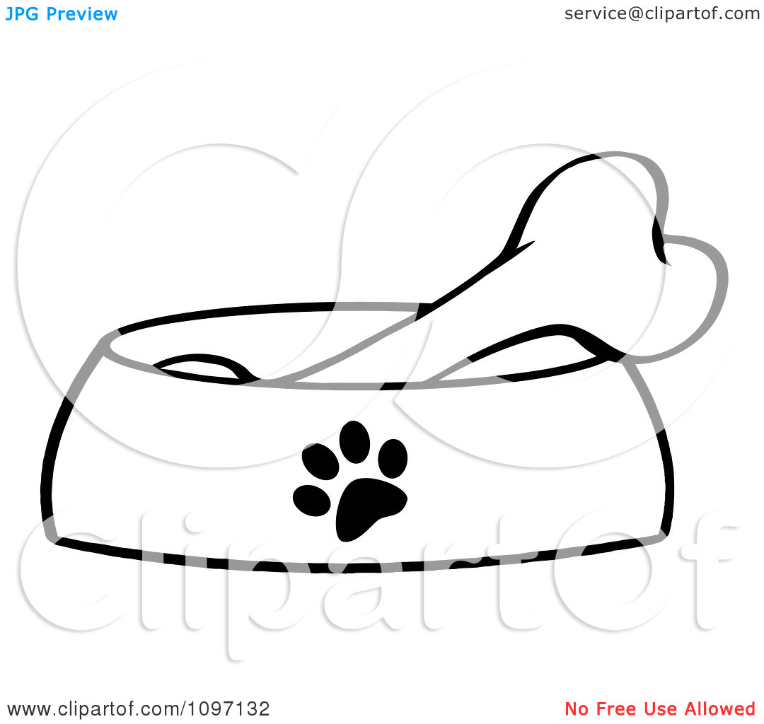 Миска для собаки белая с косточкой