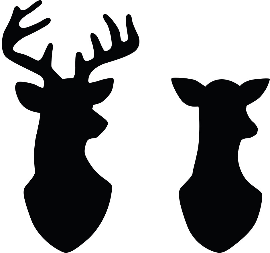 943x881 Buck And Doe Silhouette Flower Pots Crafthubs.