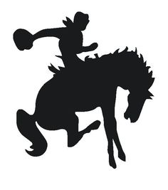 bucking horse silhouette stencils wyoming stencil rodeo cowboy bronco bronc saddle cowboys rider vinyl bull getdrawings silhouettes decal windows