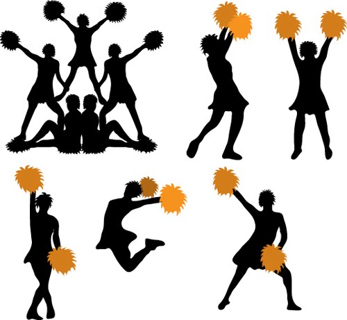 Cheerleading Jump Silhouette At Getdrawings Free Download