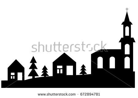 Christmas Village Silhouette At GetDrawings | Free Download