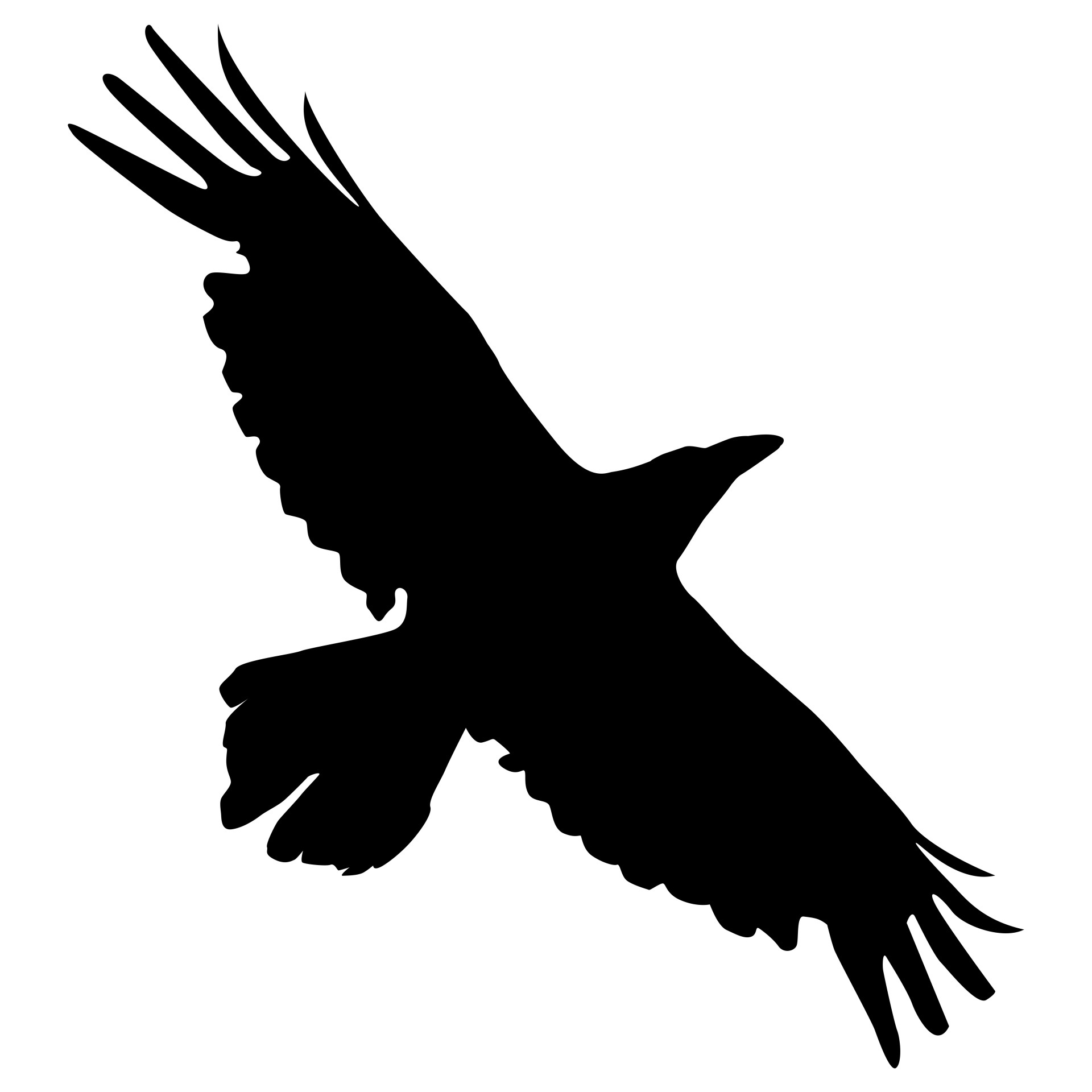 Crow In Flight Silhouette at GetDrawings | Free download