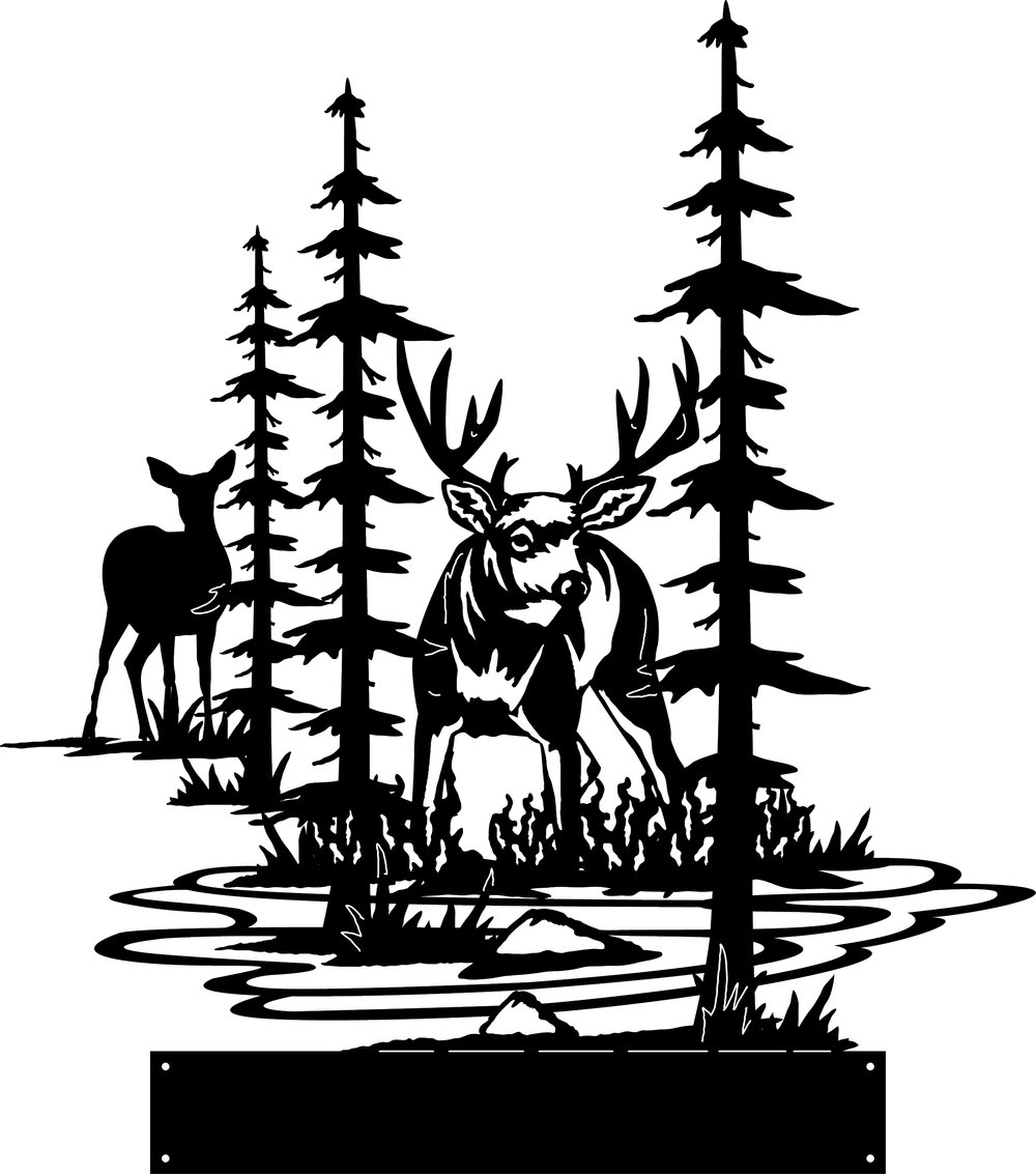 Deer Scene Silhouette At GetDrawings Free Download