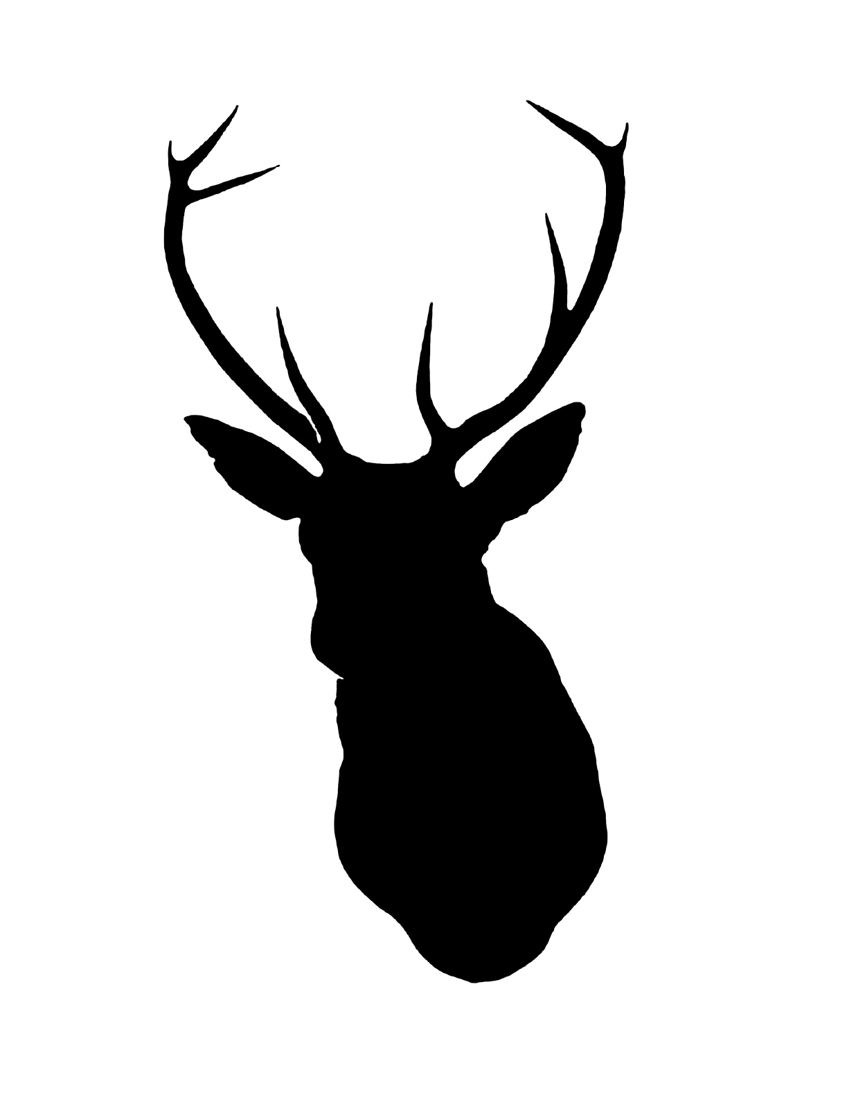 1236x1600 Deer Head Silhouette Christmas Deer Stencil, Deer.