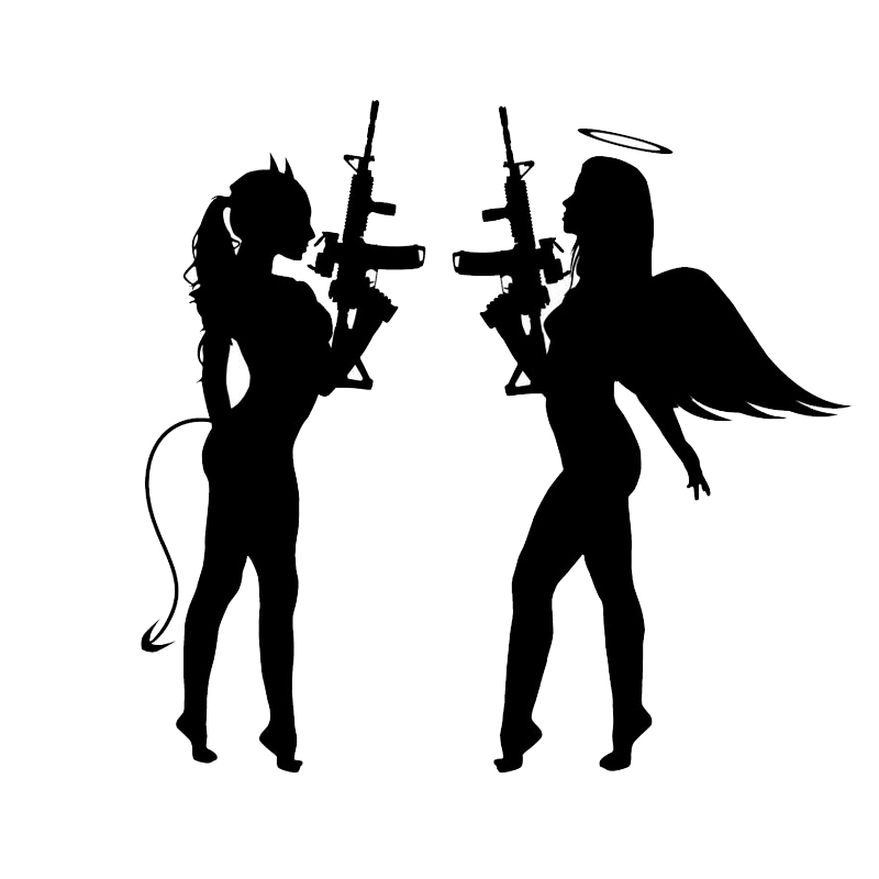 Devil And Angel Silhouette At Getdrawings Free Download